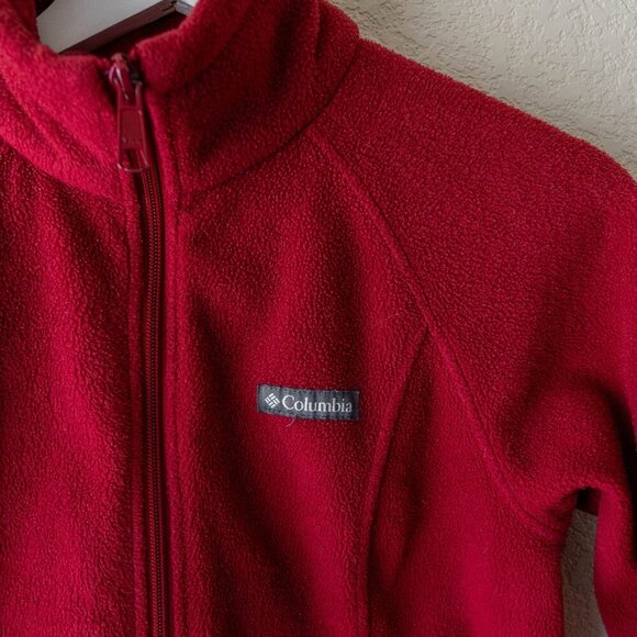 Columbia Jacket Women's Sz Small Red Benton Springs Full Zip Fleece Gorpcore - Picture 3 of 6